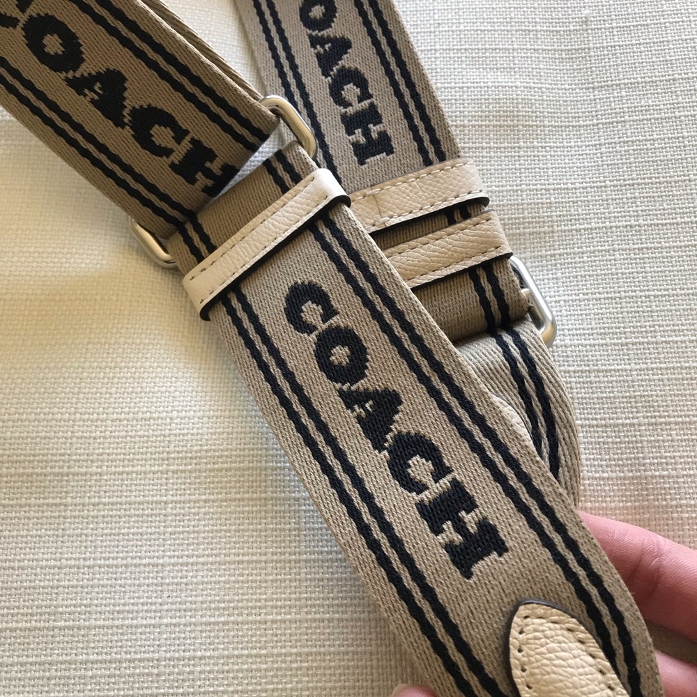 Coach Beige and Black Logo Webbing Strap - Picture 2 of 10